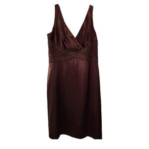 NWOT Eliza J Chocolate Brown Satin dress